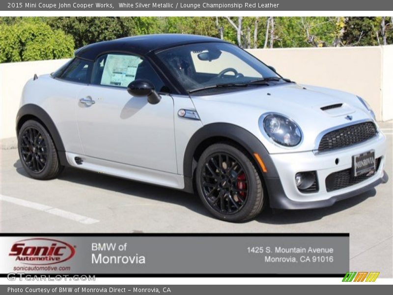 White Silver Metallic / Lounge Championship Red Leather 2015 Mini Coupe John Cooper Works
