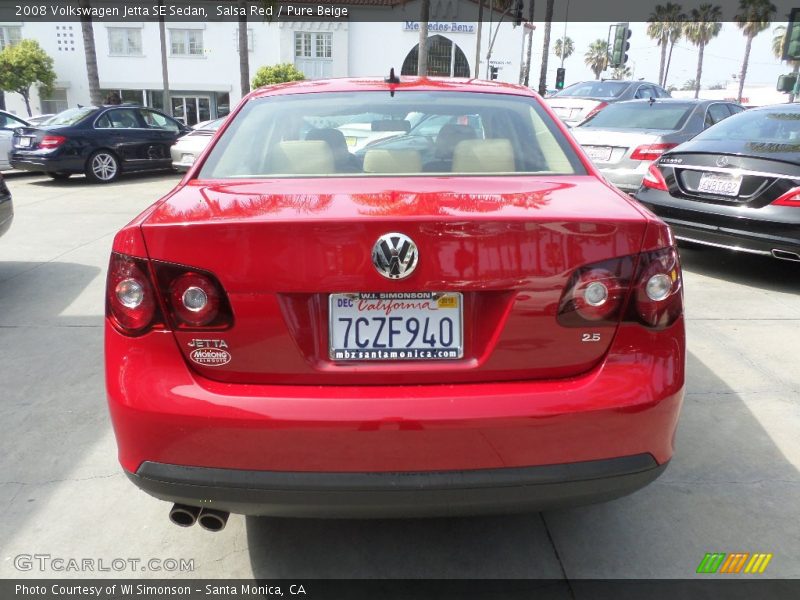 Salsa Red / Pure Beige 2008 Volkswagen Jetta SE Sedan