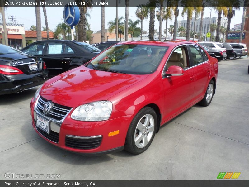 Salsa Red / Pure Beige 2008 Volkswagen Jetta SE Sedan
