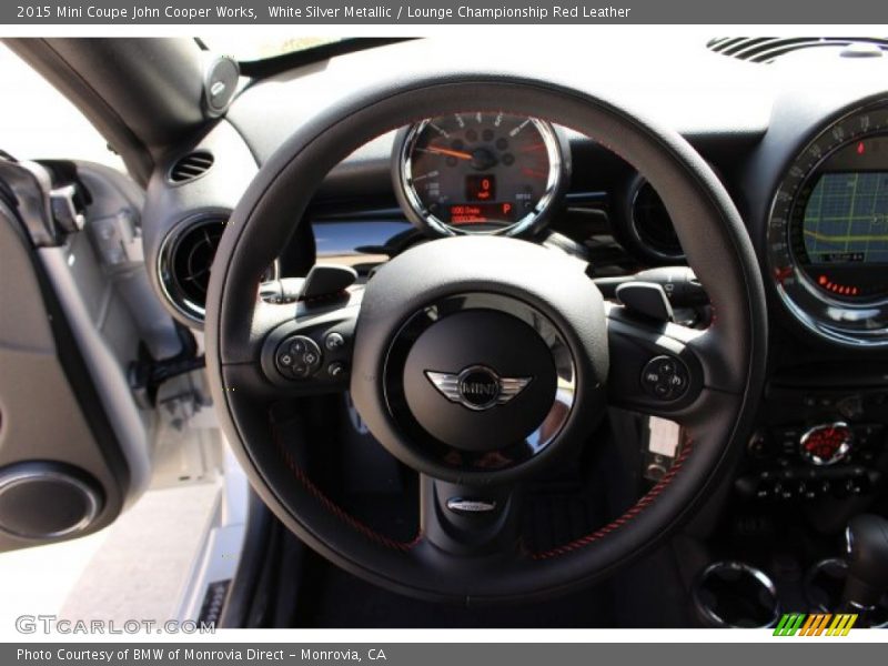 White Silver Metallic / Lounge Championship Red Leather 2015 Mini Coupe John Cooper Works