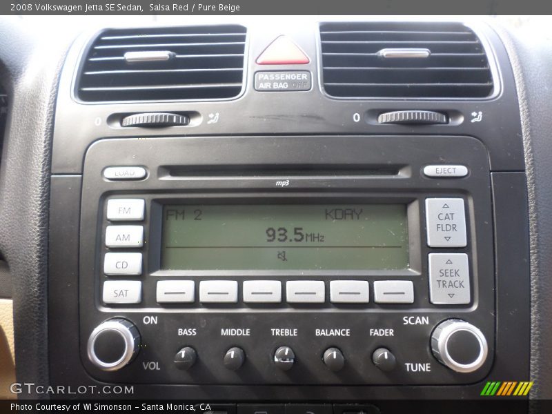 Salsa Red / Pure Beige 2008 Volkswagen Jetta SE Sedan