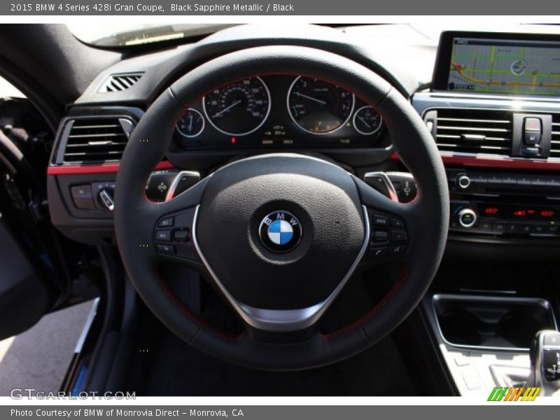 Black Sapphire Metallic / Black 2015 BMW 4 Series 428i Gran Coupe