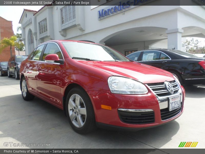 Salsa Red / Pure Beige 2008 Volkswagen Jetta SE Sedan
