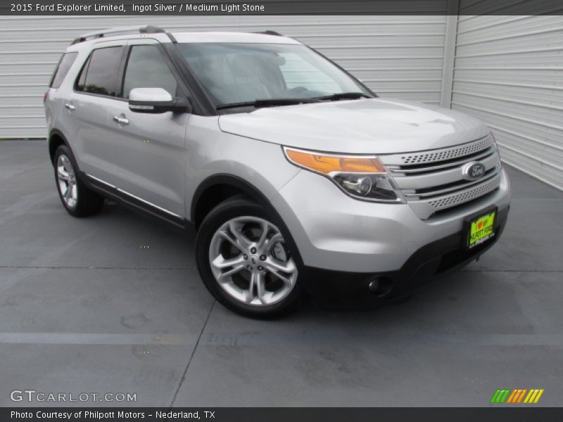 Ingot Silver / Medium Light Stone 2015 Ford Explorer Limited