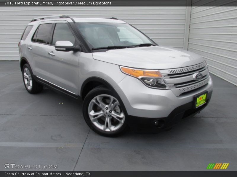 Ingot Silver / Medium Light Stone 2015 Ford Explorer Limited