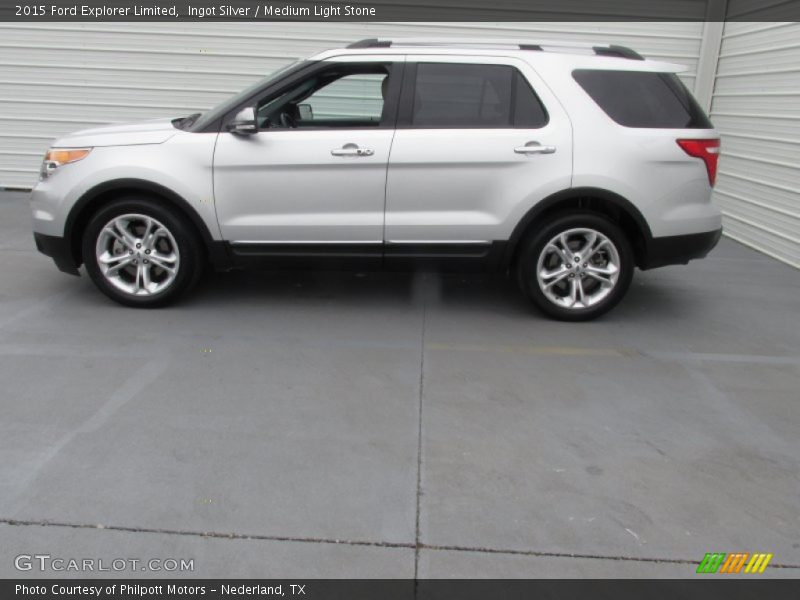 Ingot Silver / Medium Light Stone 2015 Ford Explorer Limited