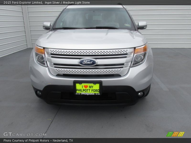 Ingot Silver / Medium Light Stone 2015 Ford Explorer Limited
