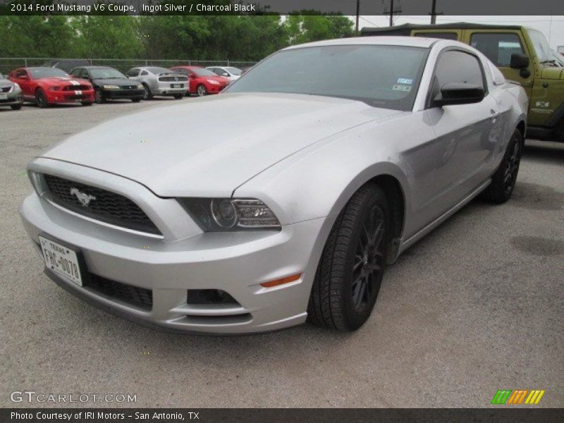 Ingot Silver / Charcoal Black 2014 Ford Mustang V6 Coupe