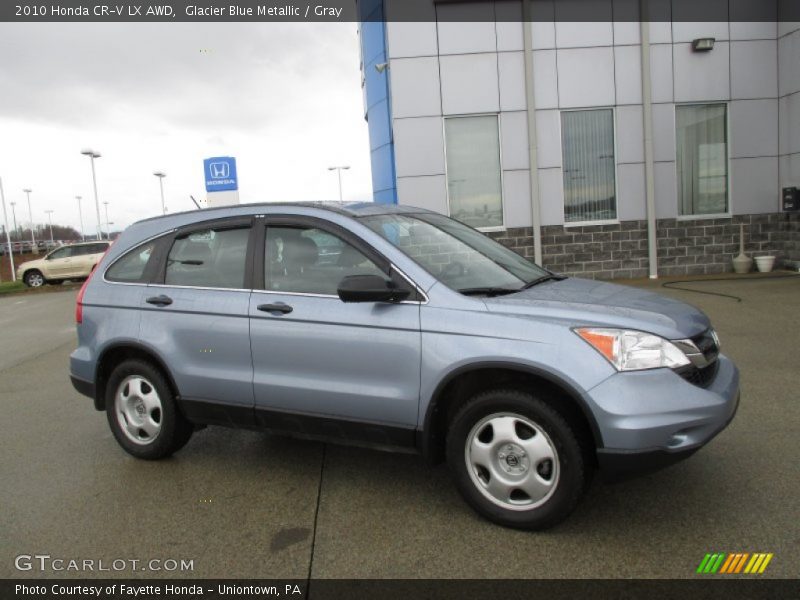 Glacier Blue Metallic / Gray 2010 Honda CR-V LX AWD