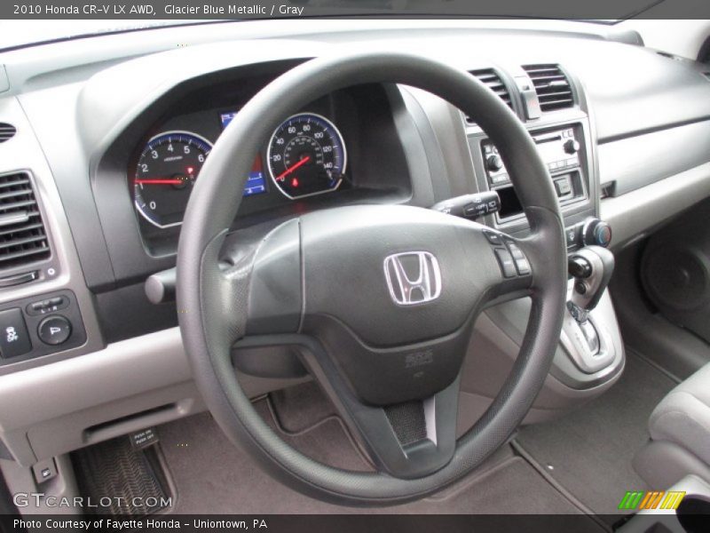 Glacier Blue Metallic / Gray 2010 Honda CR-V LX AWD
