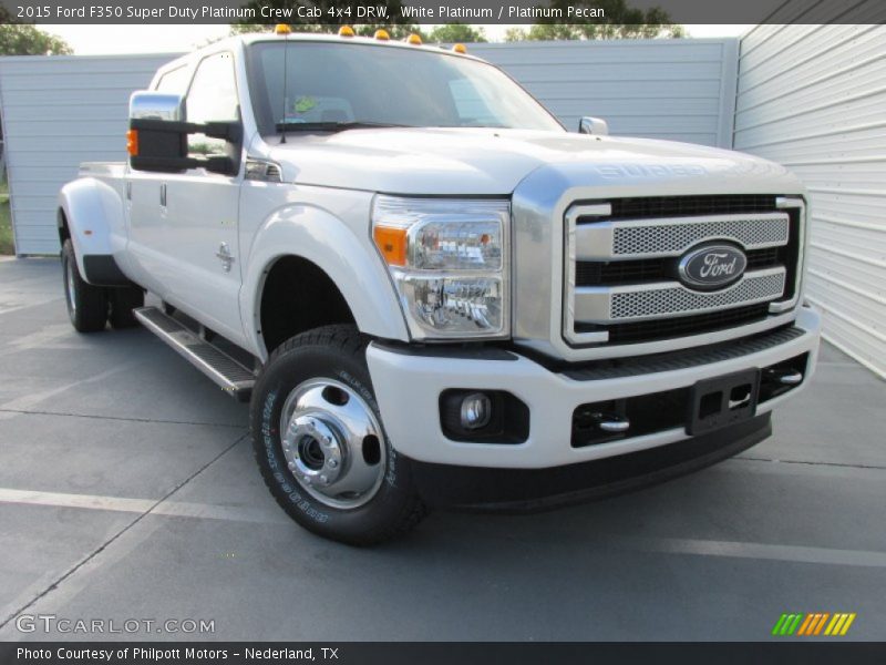 White Platinum / Platinum Pecan 2015 Ford F350 Super Duty Platinum Crew Cab 4x4 DRW