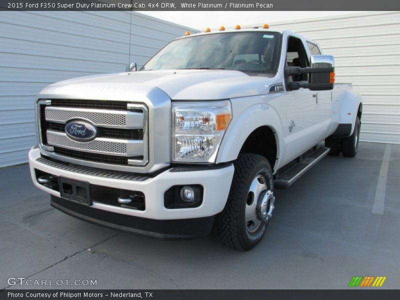 White Platinum / Platinum Pecan 2015 Ford F350 Super Duty Platinum Crew Cab 4x4 DRW