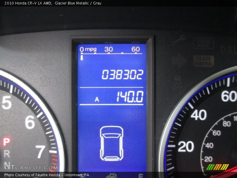 Glacier Blue Metallic / Gray 2010 Honda CR-V LX AWD