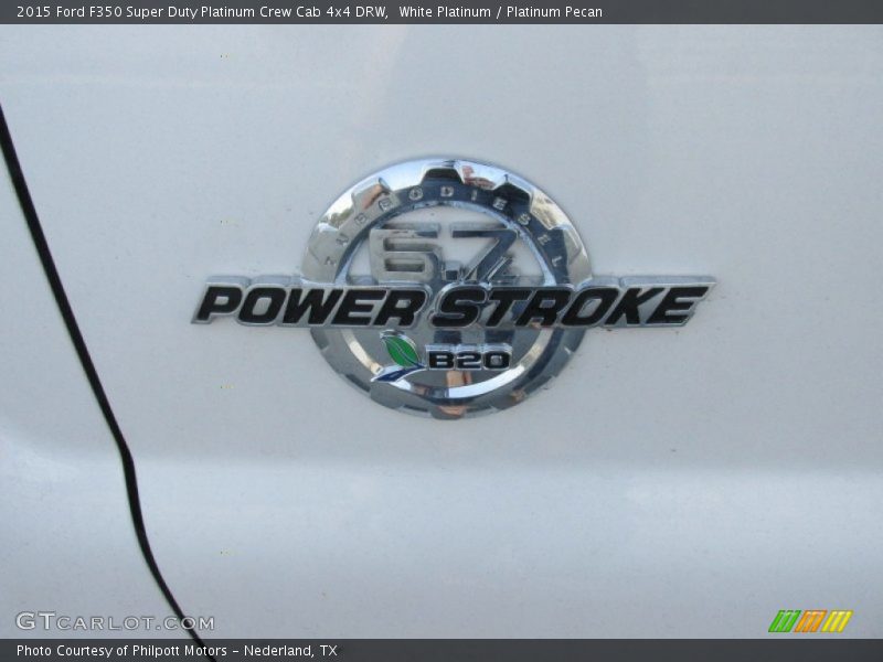 White Platinum / Platinum Pecan 2015 Ford F350 Super Duty Platinum Crew Cab 4x4 DRW