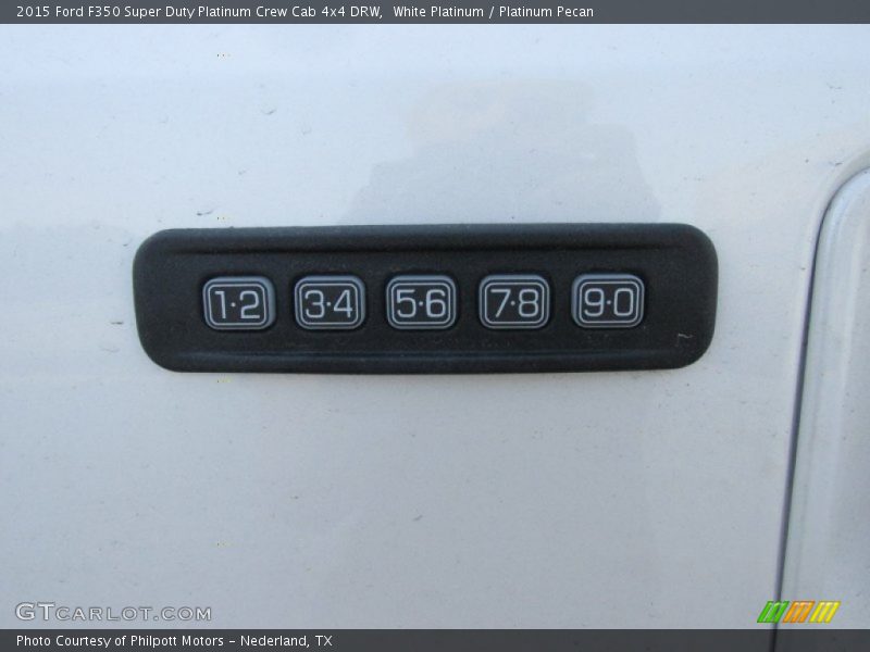 White Platinum / Platinum Pecan 2015 Ford F350 Super Duty Platinum Crew Cab 4x4 DRW