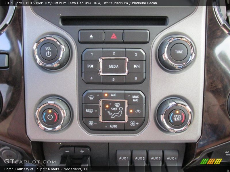 White Platinum / Platinum Pecan 2015 Ford F350 Super Duty Platinum Crew Cab 4x4 DRW