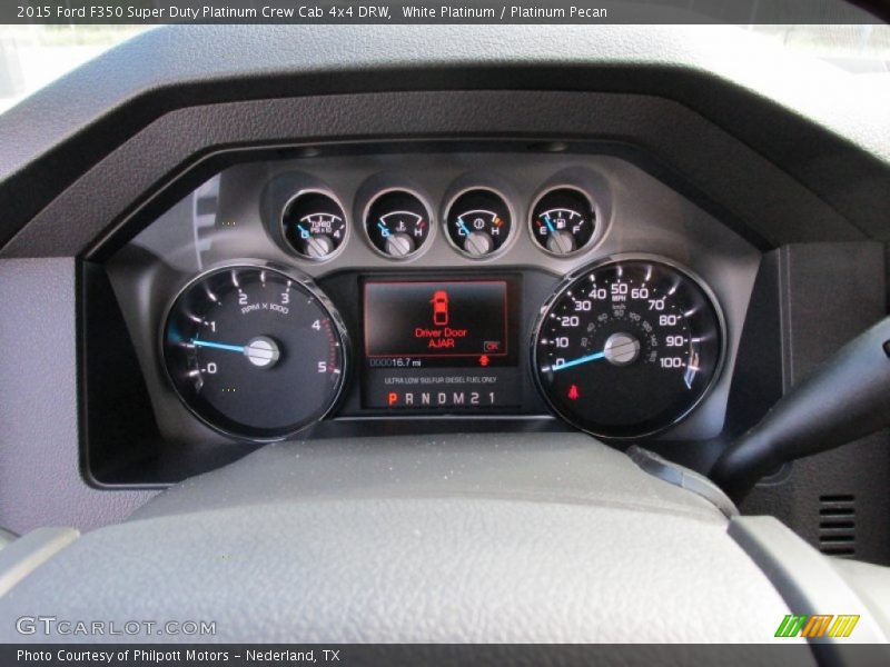 White Platinum / Platinum Pecan 2015 Ford F350 Super Duty Platinum Crew Cab 4x4 DRW