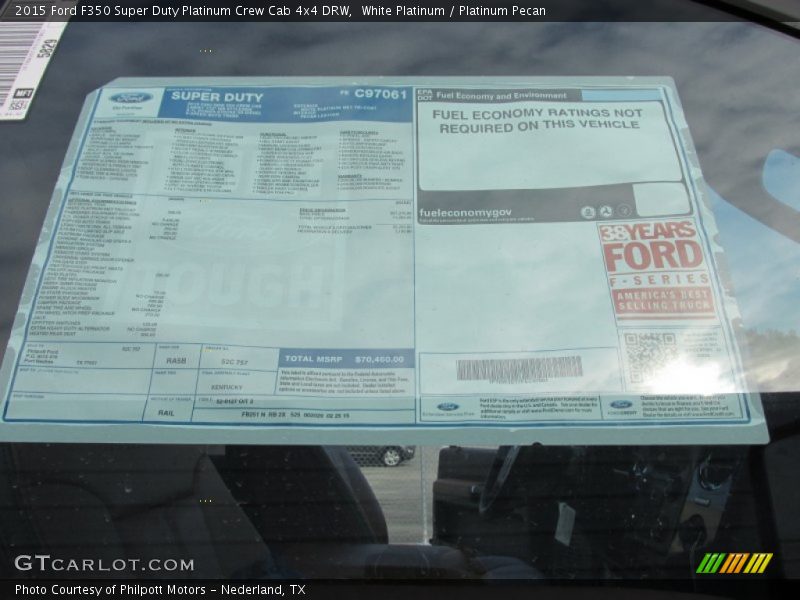 White Platinum / Platinum Pecan 2015 Ford F350 Super Duty Platinum Crew Cab 4x4 DRW