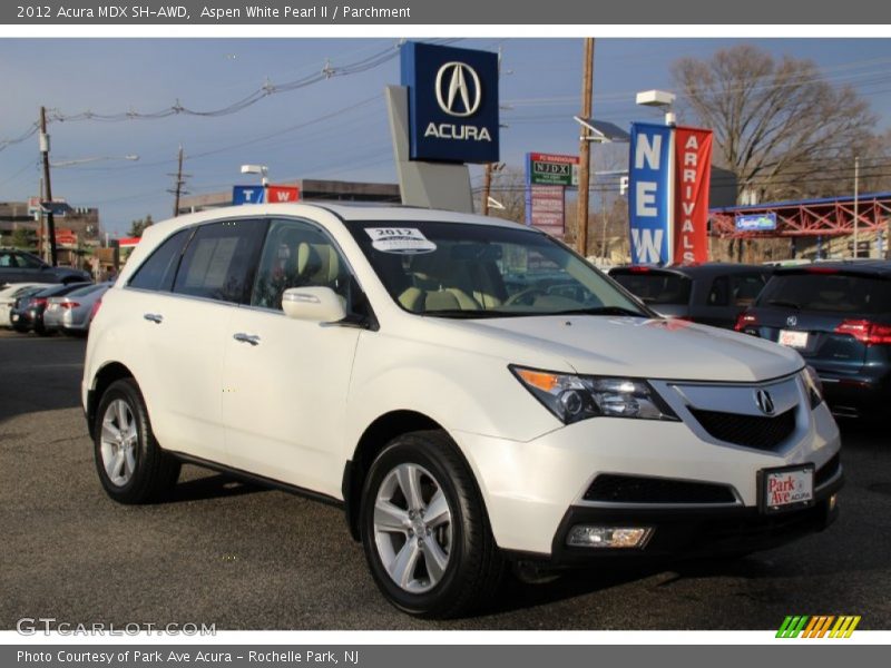 Aspen White Pearl II / Parchment 2012 Acura MDX SH-AWD