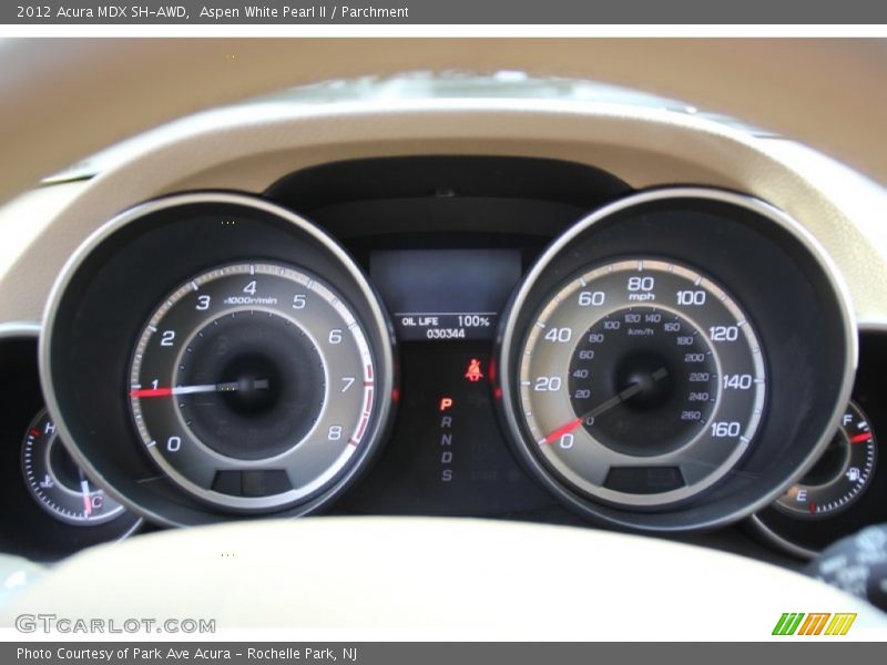 Aspen White Pearl II / Parchment 2012 Acura MDX SH-AWD