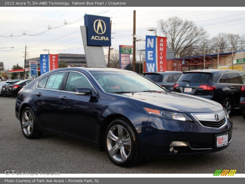 Fathom Blue Pearl / Graystone 2013 Acura TL SH-AWD Technology