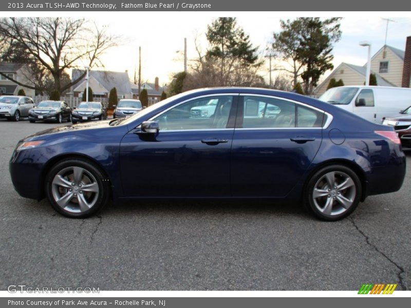Fathom Blue Pearl / Graystone 2013 Acura TL SH-AWD Technology