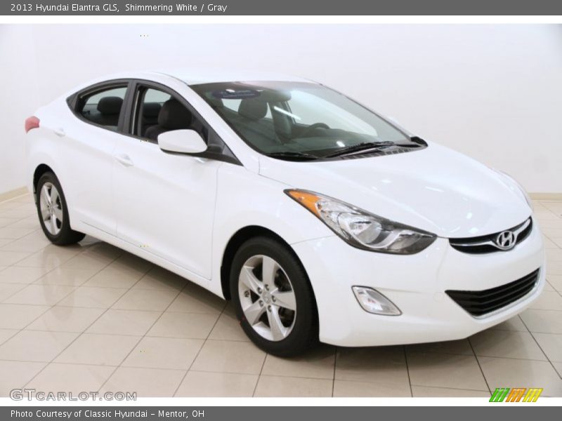 Shimmering White / Gray 2013 Hyundai Elantra GLS