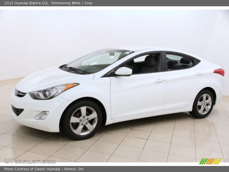 Shimmering White / Gray 2013 Hyundai Elantra GLS