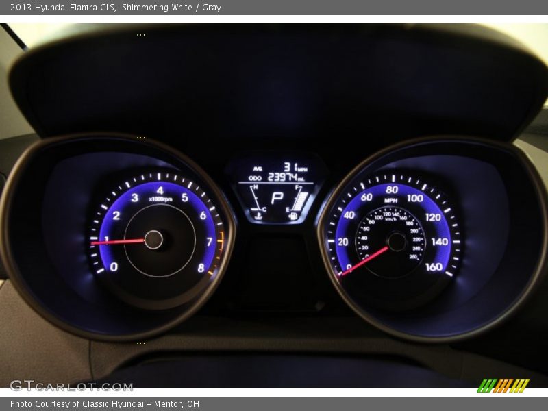 Shimmering White / Gray 2013 Hyundai Elantra GLS