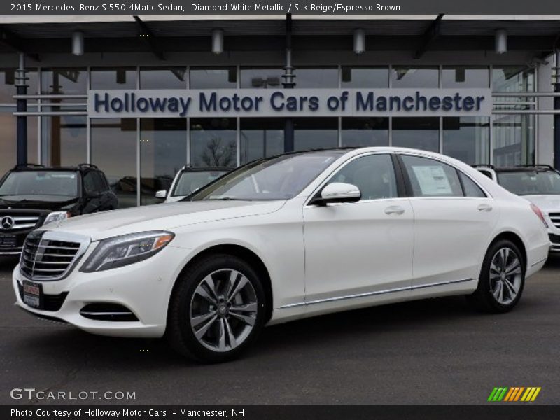 Diamond White Metallic / Silk Beige/Espresso Brown 2015 Mercedes-Benz S 550 4Matic Sedan
