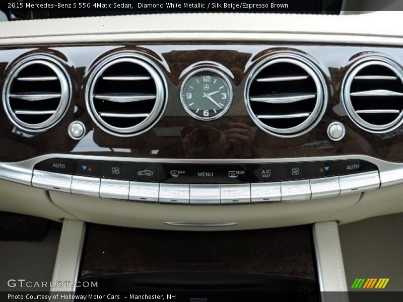 Diamond White Metallic / Silk Beige/Espresso Brown 2015 Mercedes-Benz S 550 4Matic Sedan