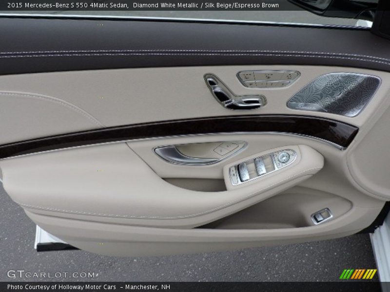 Diamond White Metallic / Silk Beige/Espresso Brown 2015 Mercedes-Benz S 550 4Matic Sedan