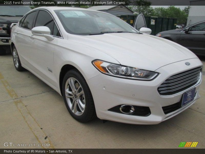 White Platinum Metallic / Medium Soft Ceramic 2015 Ford Fusion Energi Titanium