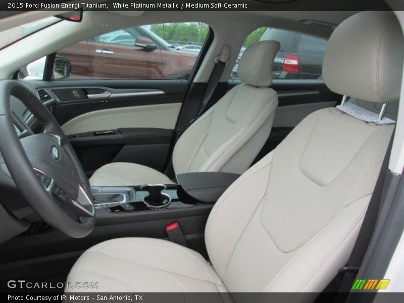 White Platinum Metallic / Medium Soft Ceramic 2015 Ford Fusion Energi Titanium