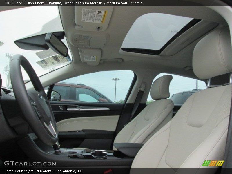White Platinum Metallic / Medium Soft Ceramic 2015 Ford Fusion Energi Titanium