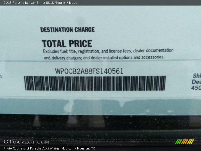 Jet Black Metallic / Black 2015 Porsche Boxster S