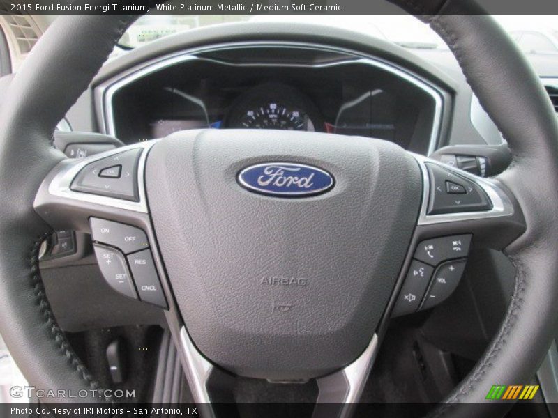 White Platinum Metallic / Medium Soft Ceramic 2015 Ford Fusion Energi Titanium