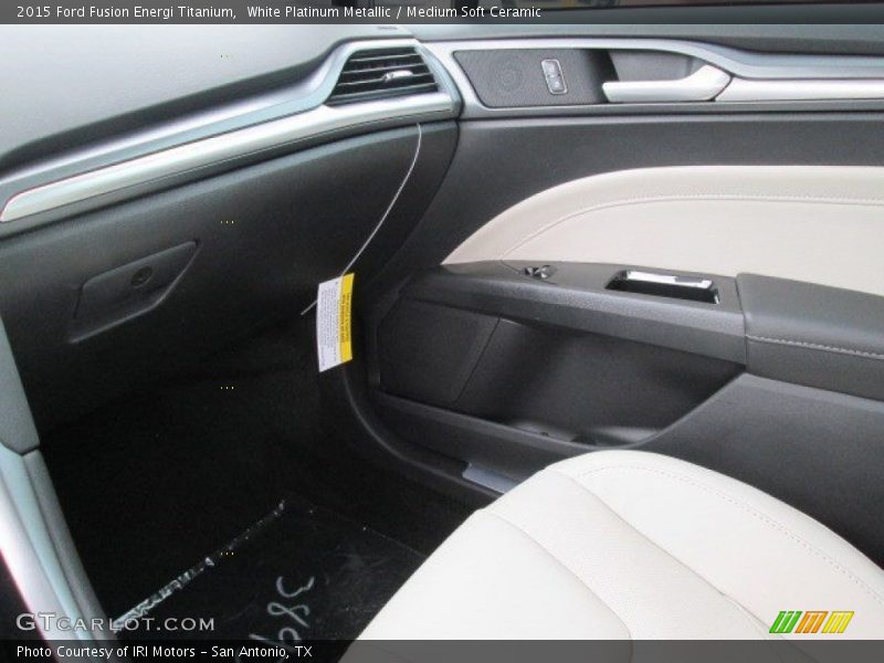 White Platinum Metallic / Medium Soft Ceramic 2015 Ford Fusion Energi Titanium