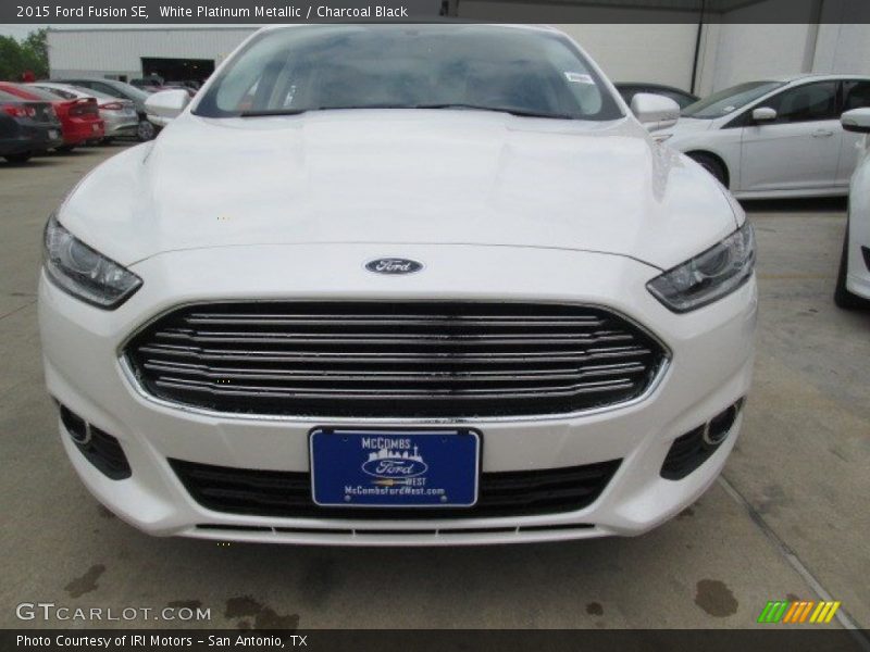 White Platinum Metallic / Charcoal Black 2015 Ford Fusion SE