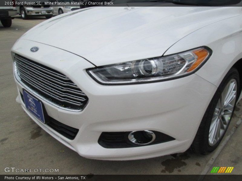 White Platinum Metallic / Charcoal Black 2015 Ford Fusion SE