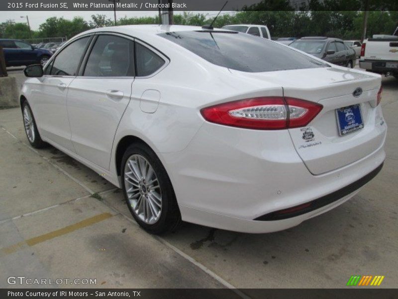 White Platinum Metallic / Charcoal Black 2015 Ford Fusion SE