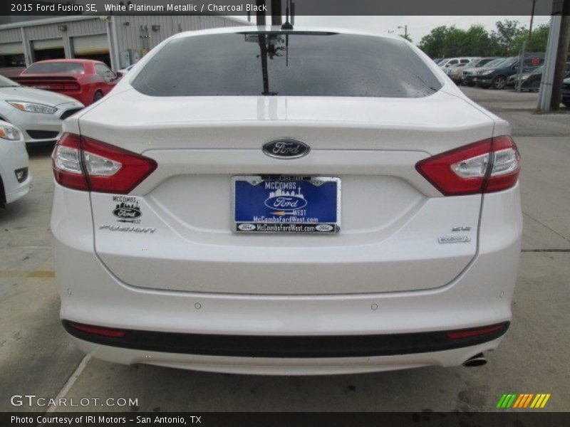 White Platinum Metallic / Charcoal Black 2015 Ford Fusion SE