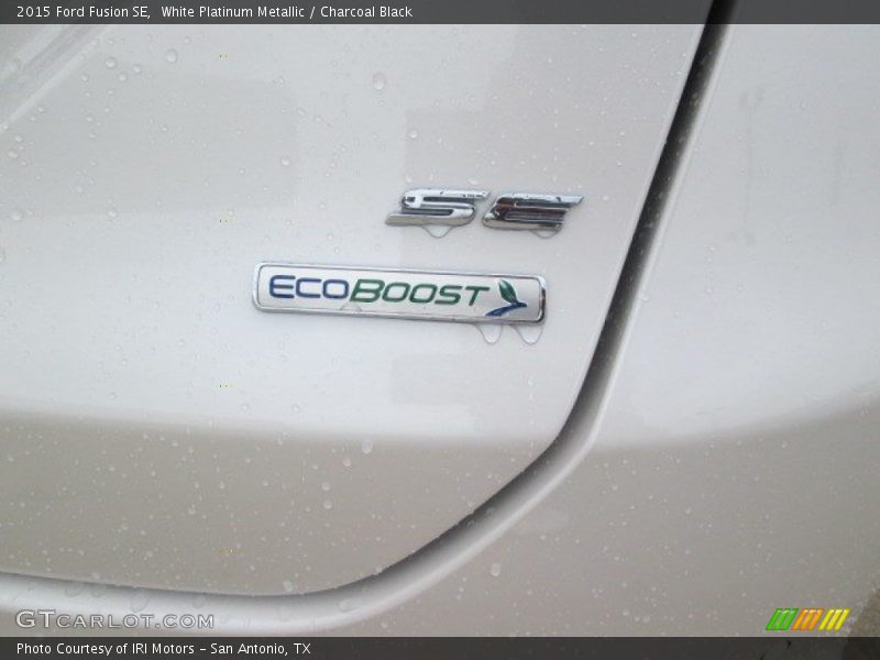 White Platinum Metallic / Charcoal Black 2015 Ford Fusion SE