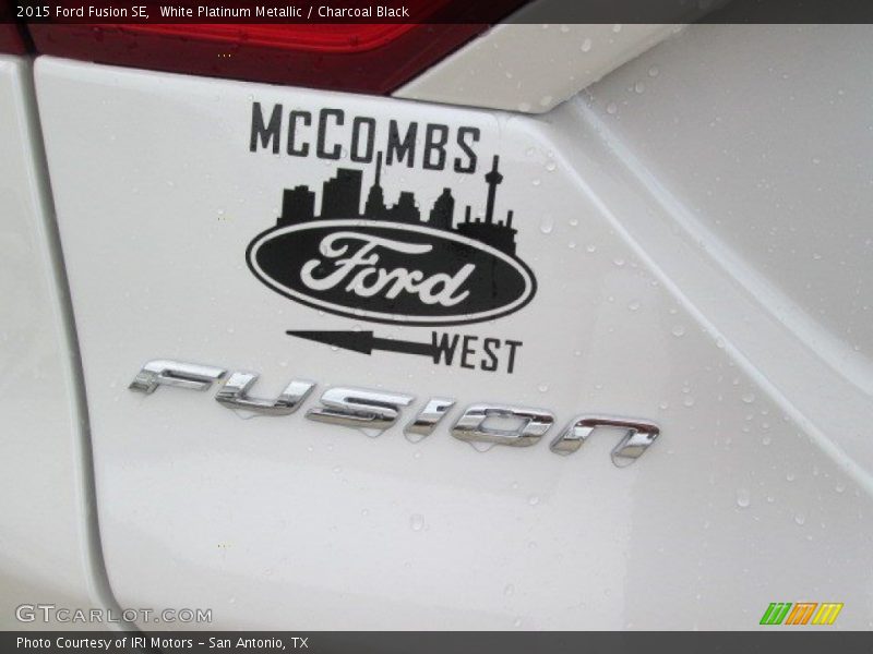 White Platinum Metallic / Charcoal Black 2015 Ford Fusion SE