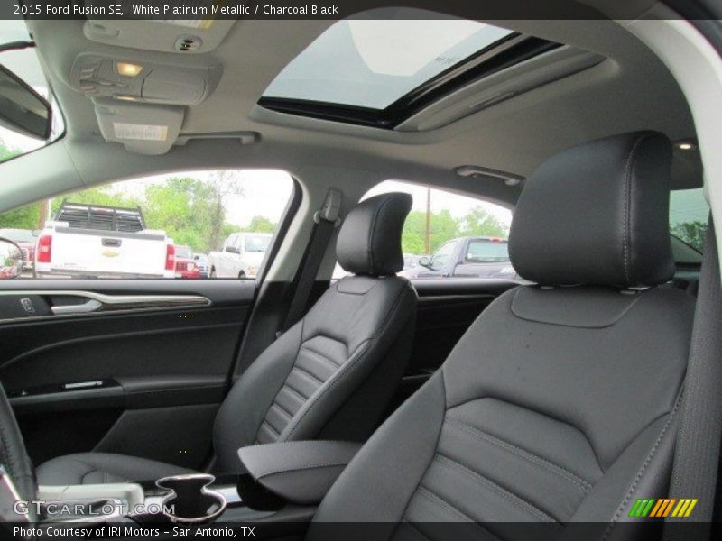 White Platinum Metallic / Charcoal Black 2015 Ford Fusion SE