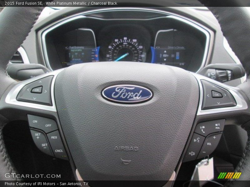 White Platinum Metallic / Charcoal Black 2015 Ford Fusion SE