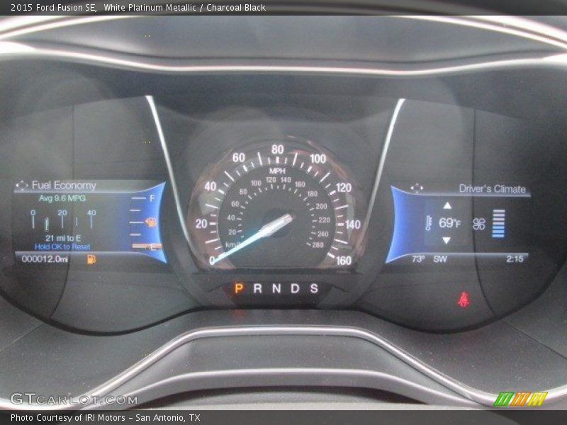 White Platinum Metallic / Charcoal Black 2015 Ford Fusion SE
