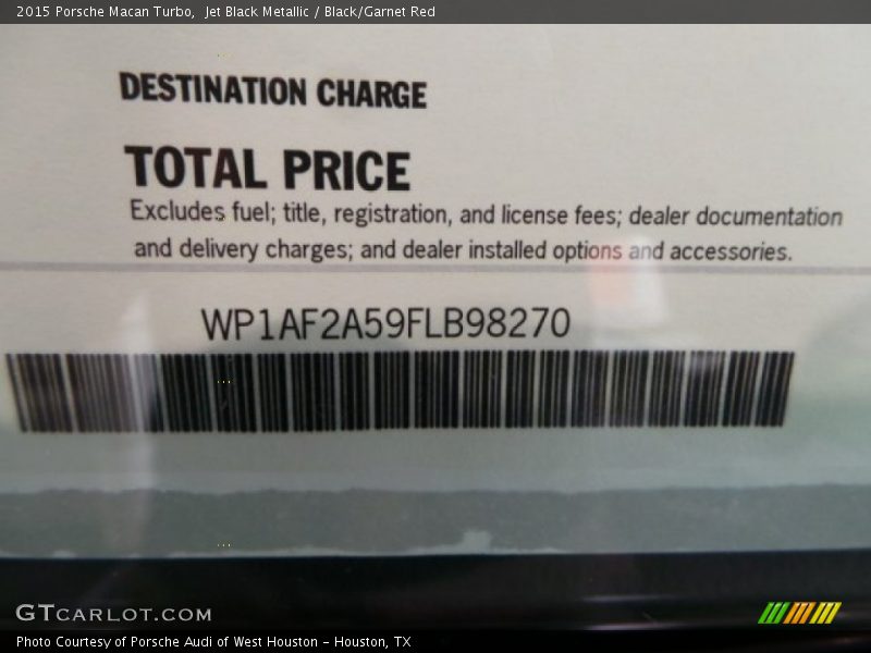 Jet Black Metallic / Black/Garnet Red 2015 Porsche Macan Turbo