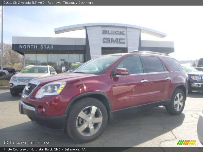 Red Jewel Tintcoat / Cashmere 2011 GMC Acadia SLT AWD