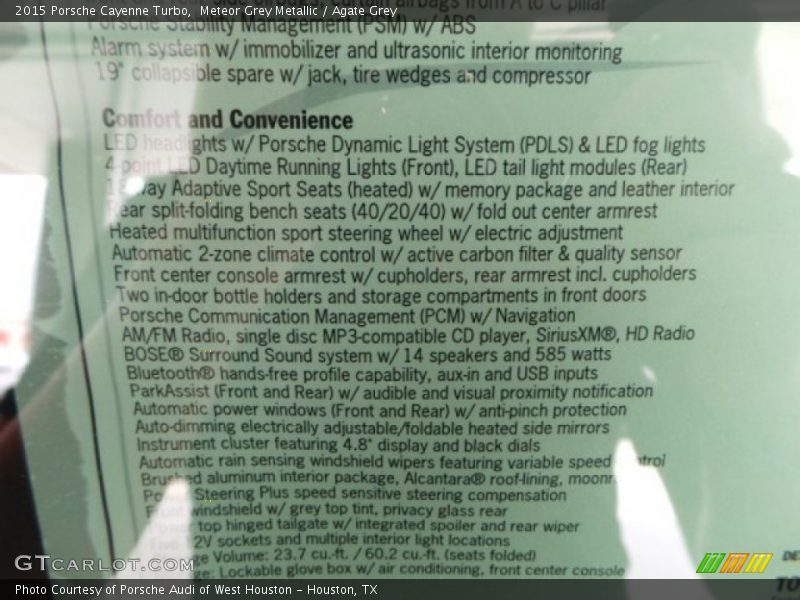  2015 Cayenne Turbo Window Sticker